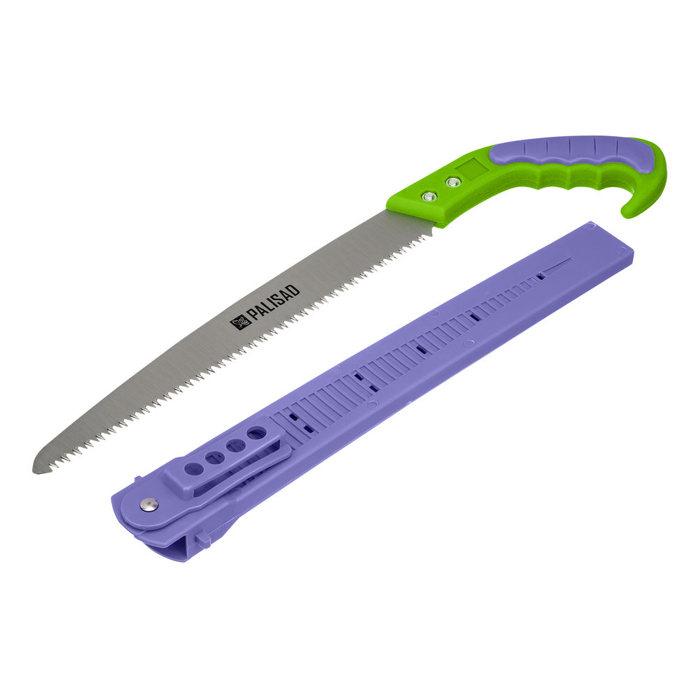 Пила садовая, 300 мм рабочая часть, двухкомпонентная пластиковая рукоятка, ножны, подвес, Palisad (236035)