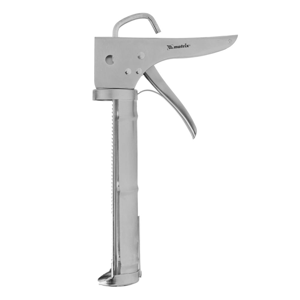 Пистолет для герметика, 310 мл, полуоткрытый, хромированный, зубчатый шток 7 мм Matrix (88640)