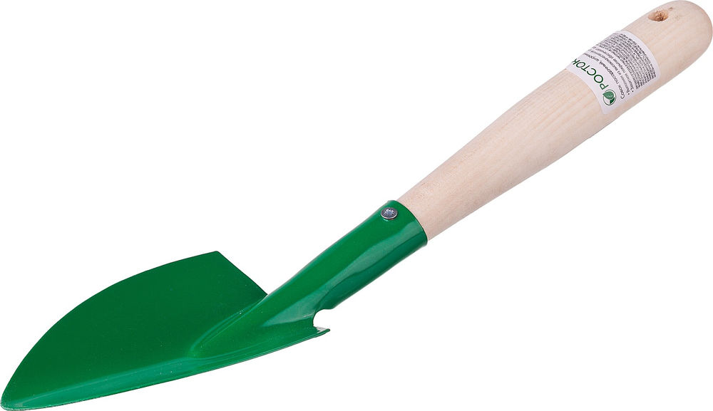 Совок посадочный широкий РОСТОК 120 x 75 мм, деревянная ручка 39603