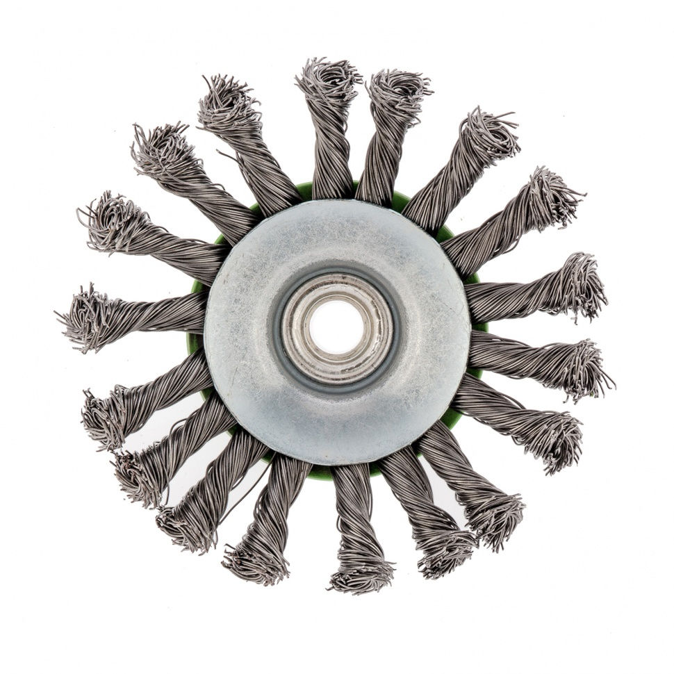 Щетка для УШМ, 115 мм, М14, тарелка, крученая проволока 0.5 мм Сибртех (746107)