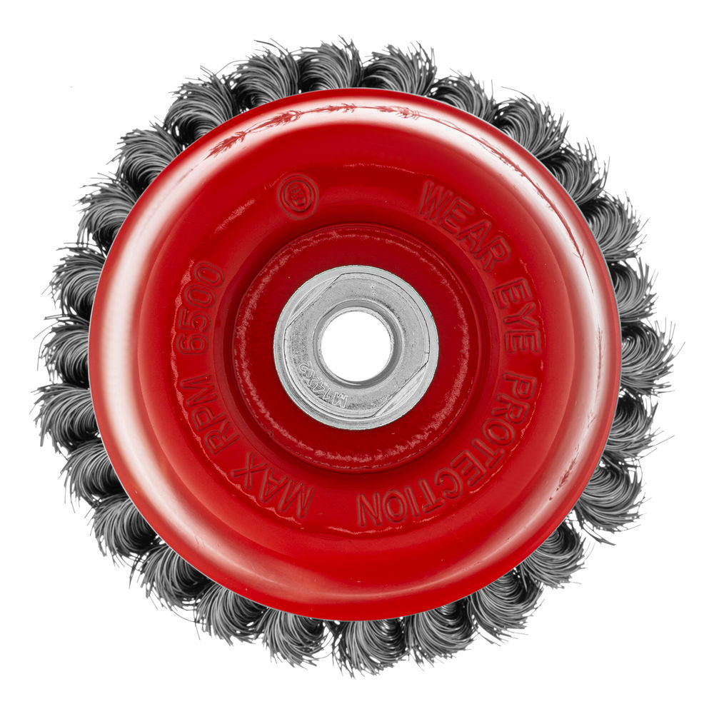 Щетка для УШМ, 125 мм, М14, чашка, двухрядная, крученая проволока 0.35 мм Matrix (74678)