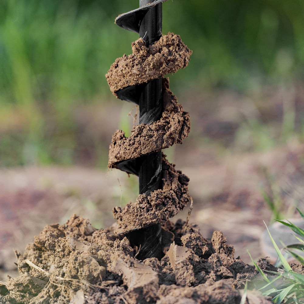 Шнек для грунта ER-80, диаметр 80 мм, длина 800 мм,соединение 20 мм, съемный нож Denzel (56005)