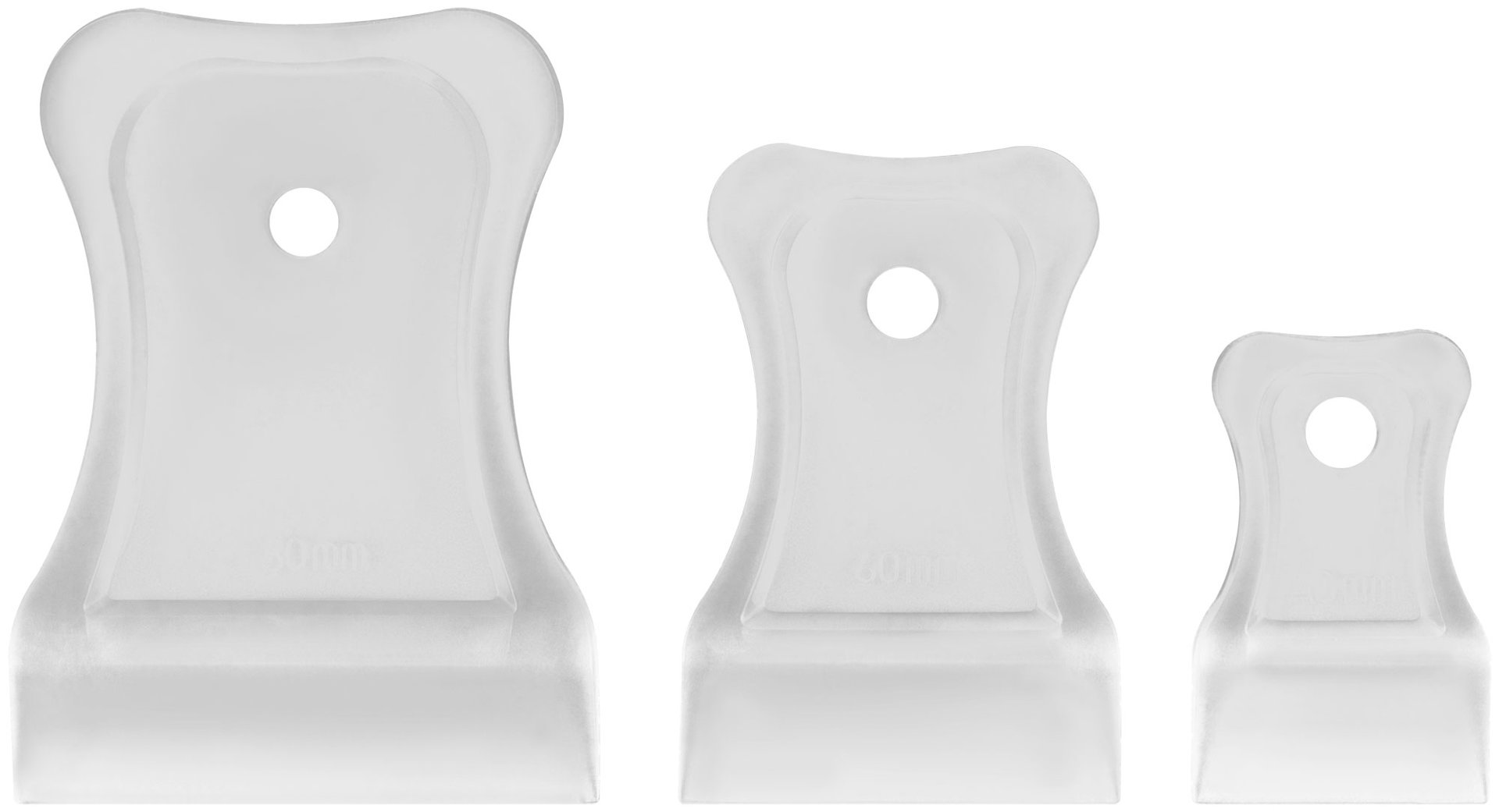 Шпатели, мягкий пластик, 40/60/80 мм, набор 3 шт., прозрачные (06882)