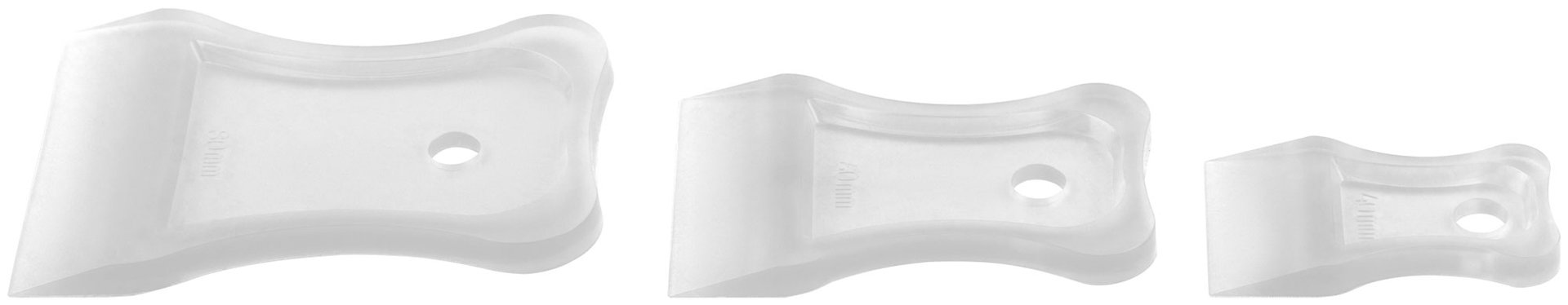 Шпатели, мягкий пластик, 40/60/80 мм, набор 3 шт., прозрачные (06882)