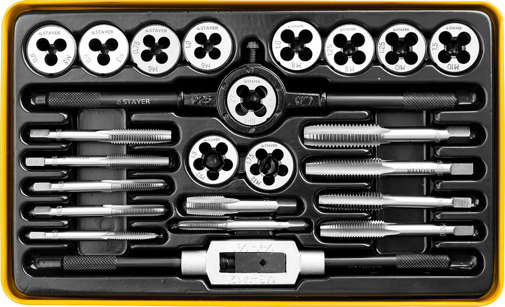 Набор метчиков и плашек 24 предмета легированная сталь MaXCut STAYER 28020-H24