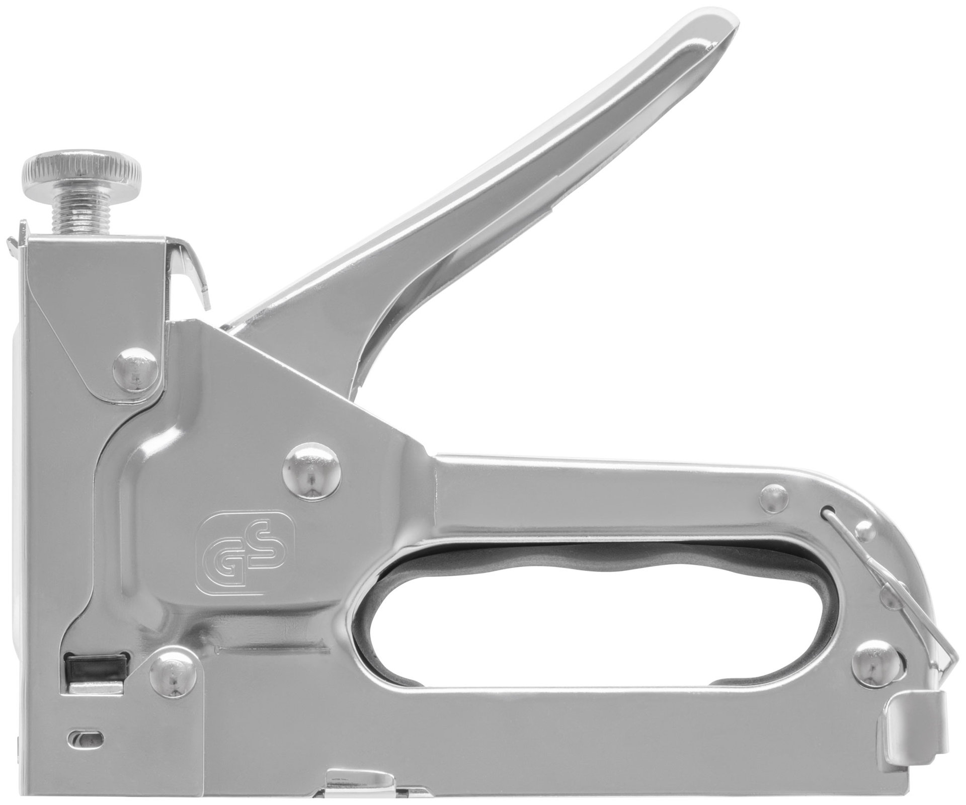 Степлер для узких скоб тип 53 4-14 мм, регулировка силы удара, металлический корпус (32145)