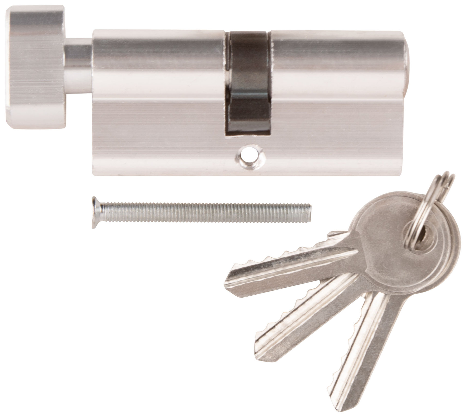 Цилиндровый механизм Фабрика замков 70 мм, ключ-завертка, хром (67208)