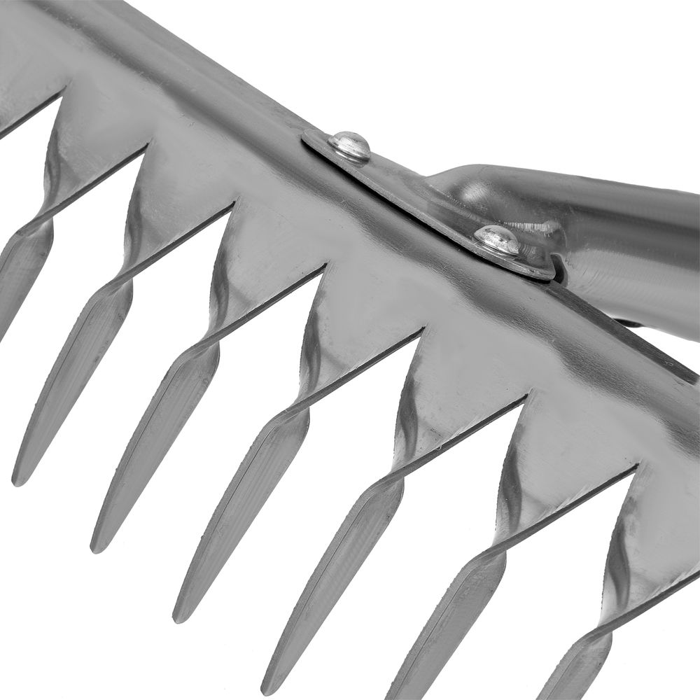 Грабли, нержавеющая сталь, 340 мм, 14 витых зубьев, без черенка, Сибртех (61759)