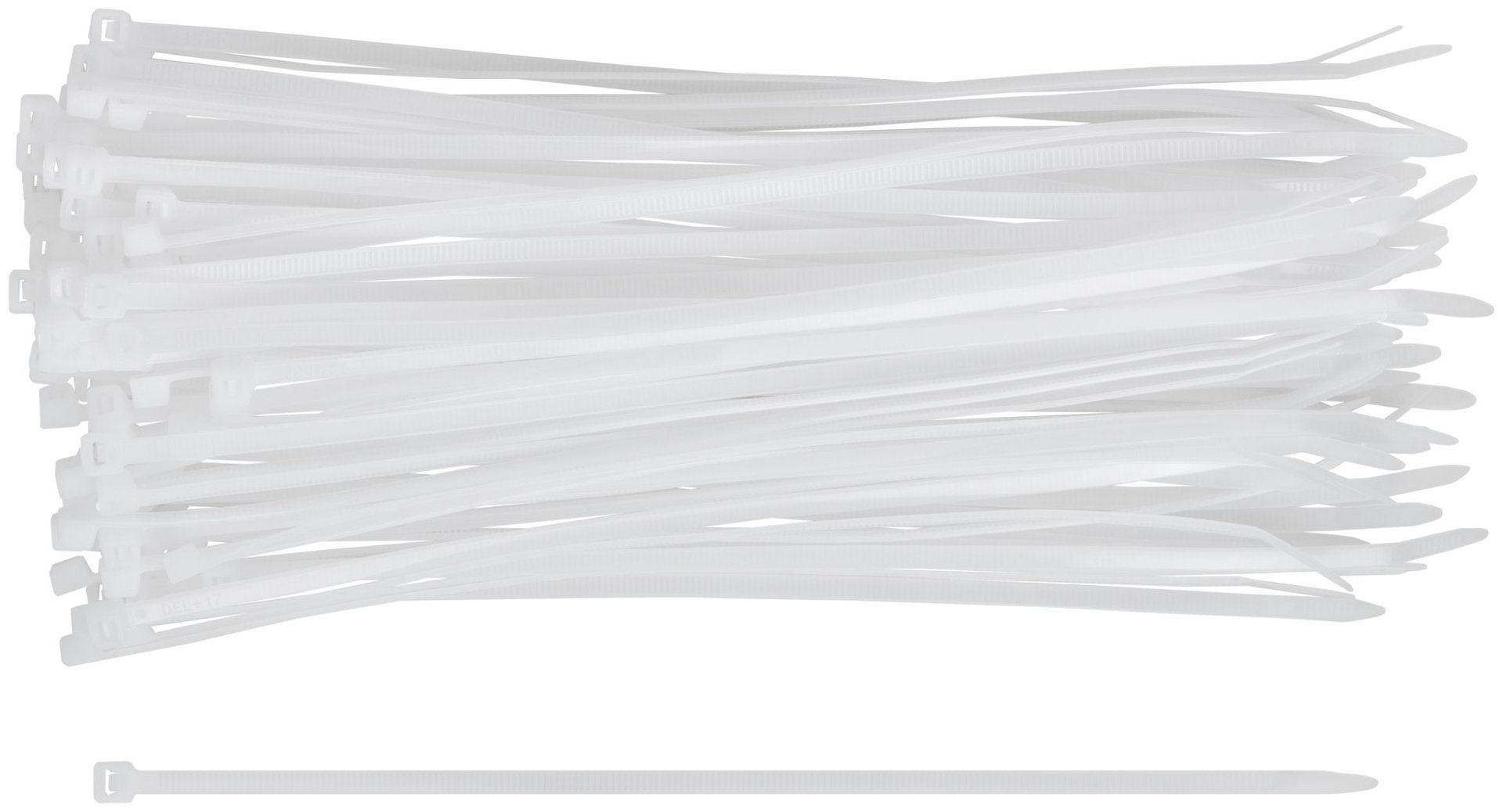 Хомуты нейлоновые для проводов, белые 100 шт., 4,8х250 мм (60255М)