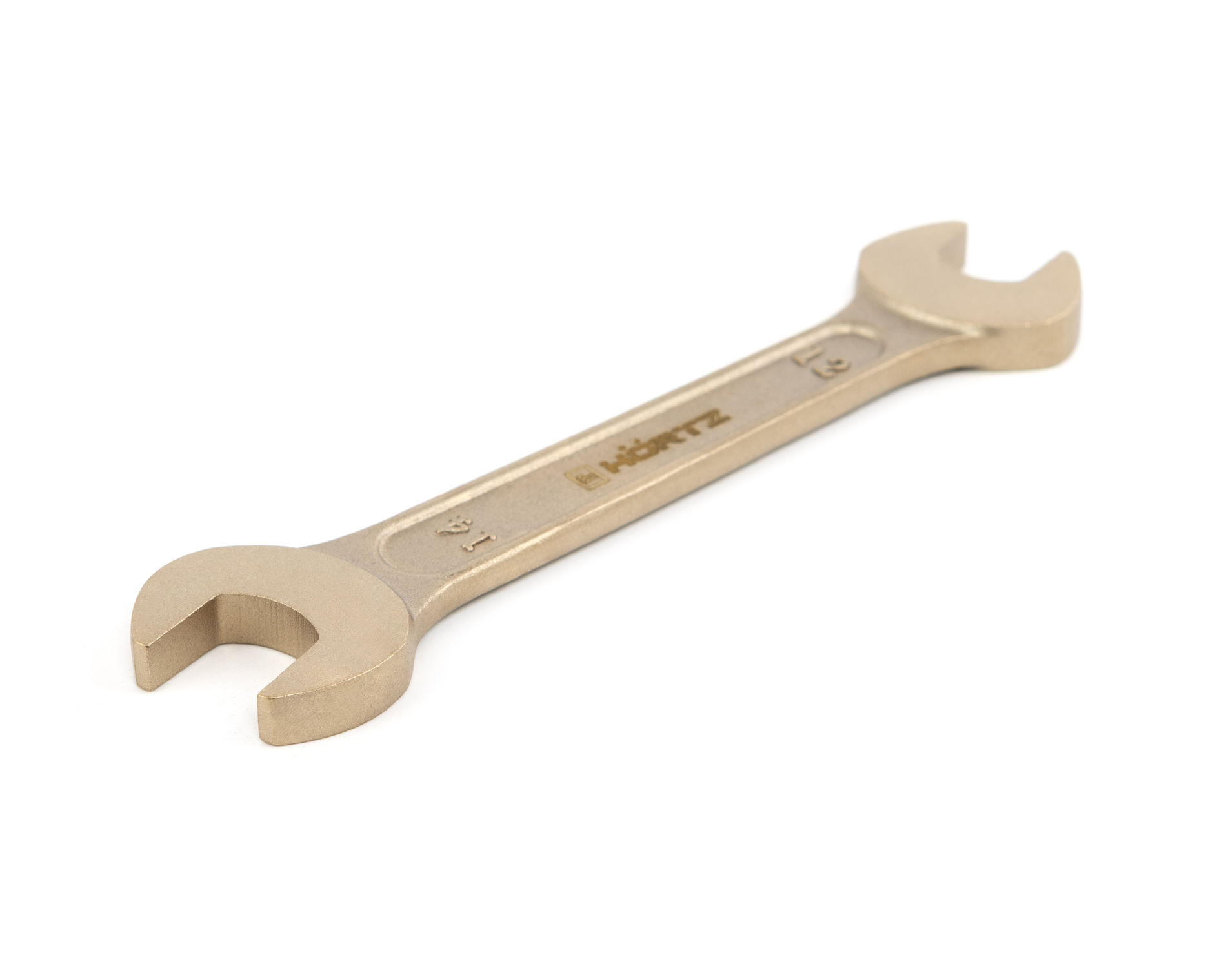 Ключ гаечный рожковый двусторонний 12х14 искробезопасный сплав AlCu 146-1214, HORTZ