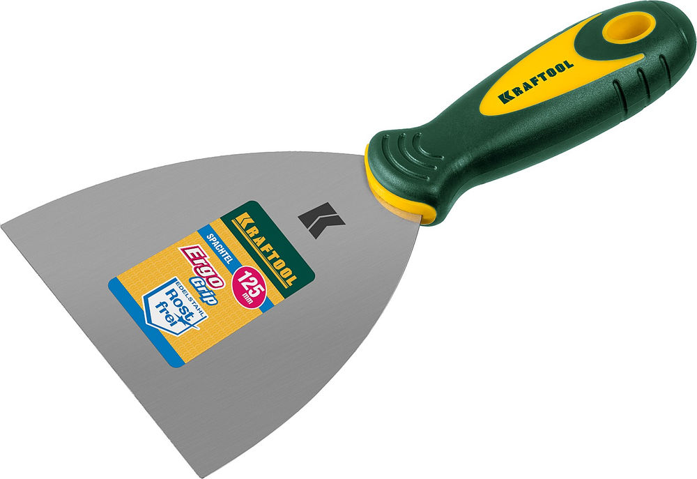 Шпатель 125 мм, х-образное профилированное полотно, двухкомпонентная ручка, нержавеющий KRAFTOOL 10035-125