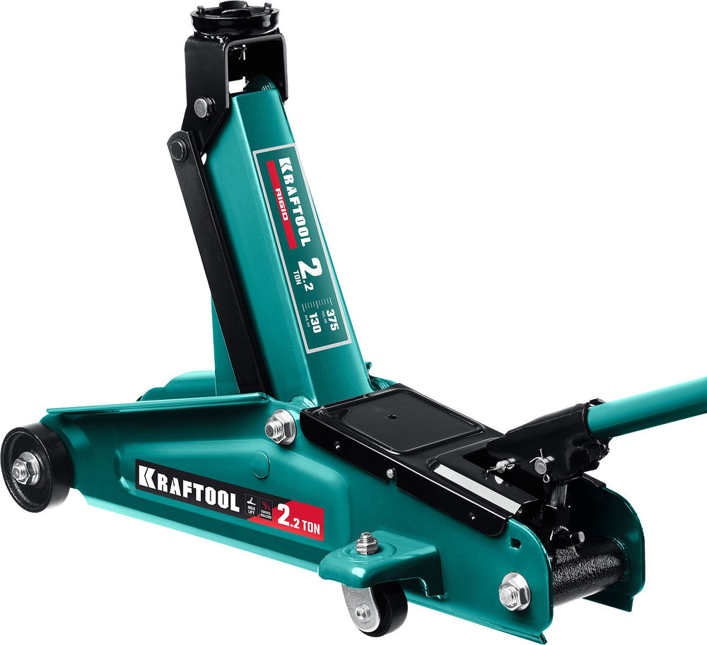 Домкрат подкатной 2.2 т, 130 - 375 мм с увеличенным подъемом RIGID KRAFTOOL 43452-2