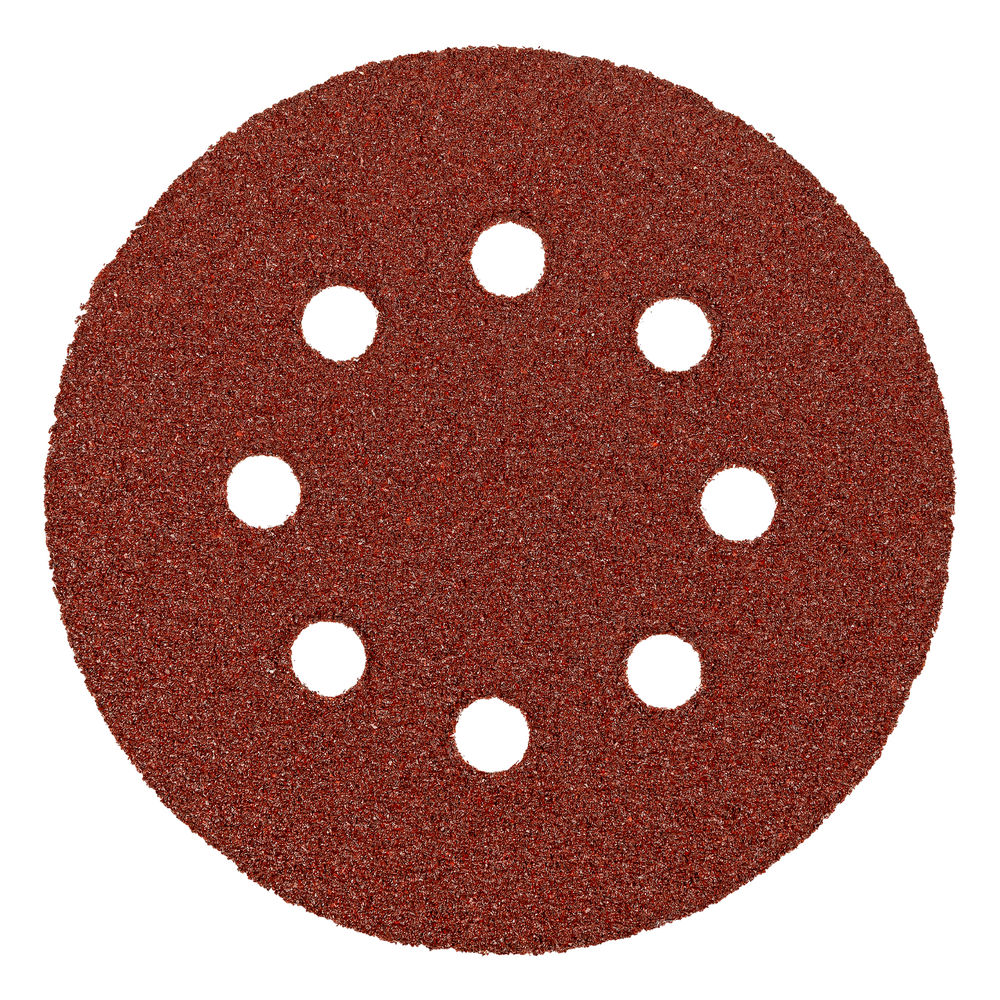 Круг абразивный на ворсовой подложке под липучку, перфорированный, P 40, 125 мм, 5 шт Matrix (73802)