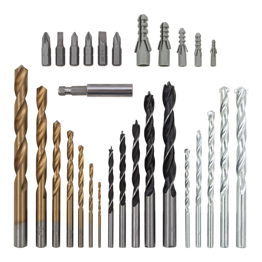 Набор сверл комбинированный: бетон 4-10 мм, металл 2-10 мм, дерево 4-10 мм, дюбеля, 300 предметов Matrix (72577)