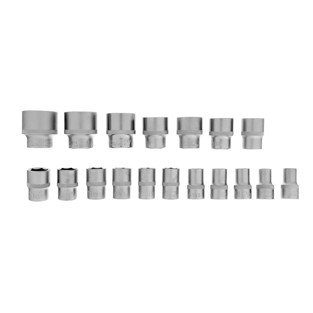 Набор торцевых головок, трещотка 120 зубьев, 1/2,3/8”, CrV, 36 предметов Gross