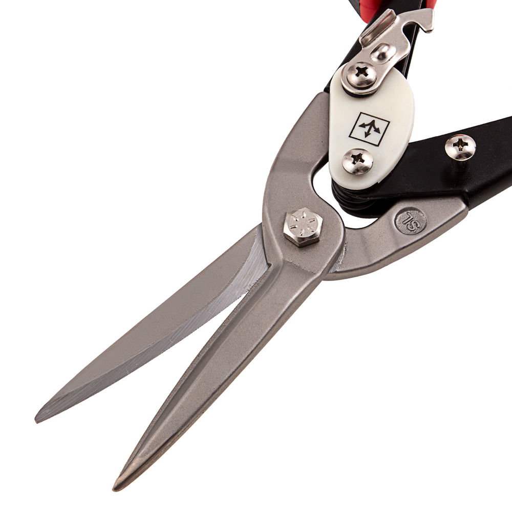 Ножницы по металлу, удлиненные, 290 мм, прямой рез, CrMo, двухкомпонентные обрезиненные рукоятки, PRO Matrix (78328)