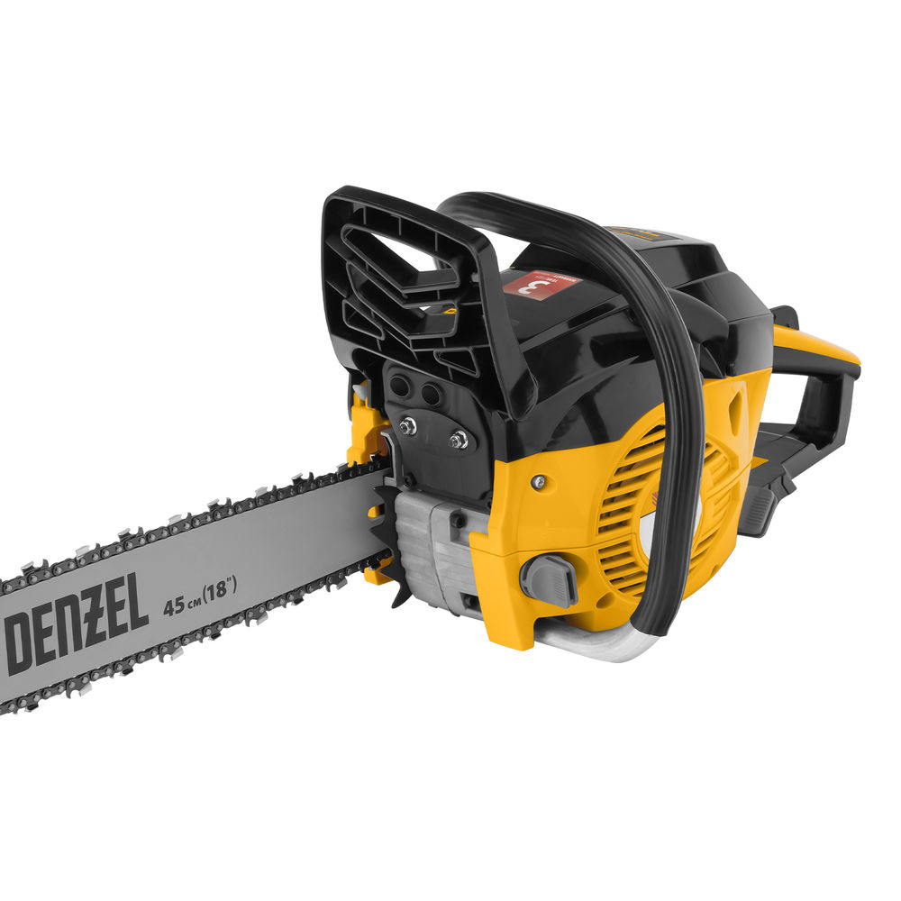 Пила цепная бензиновая DGS-5218, шина 45 см, 52 см3, 3.5 л.с, шаг 0.325, паз 1.5 мм, 72 звена Denzel (95233)