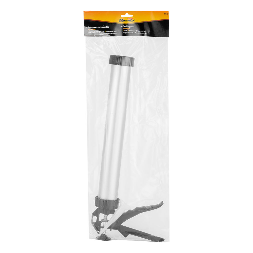 Пистолет для герметика, 750 мл, закрытый, алюминиевый корпус, круглый шток 8 мм Sparta (886485)
