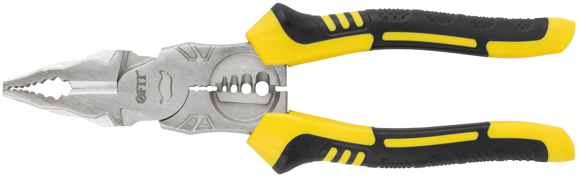 Плоскогубцы комбинированные многофункциональные, эксцентриковый шарнир, прорезинен. ручки, Профи 180 мм (51015)