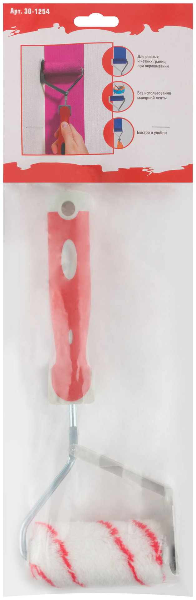 Ролик окантовочный, ядро 30, полиакрил, ворс 11 мм, 2-К ручка, 100 мм (30-1254)