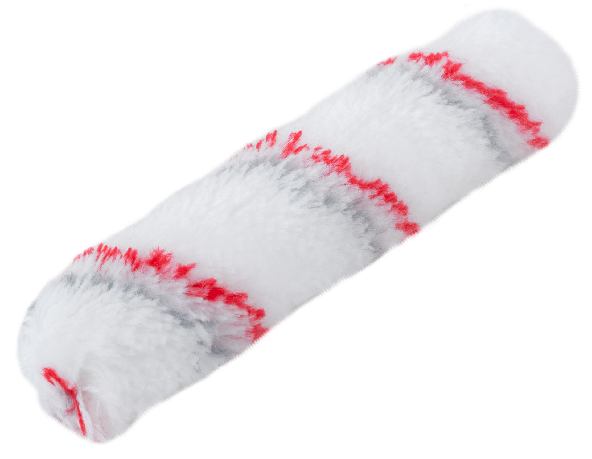 Ролик полиакрил. мини Профи, белый с серой и красной полосками, диам.15/35 мм, ворс 10 мм, 150 мм (02683)