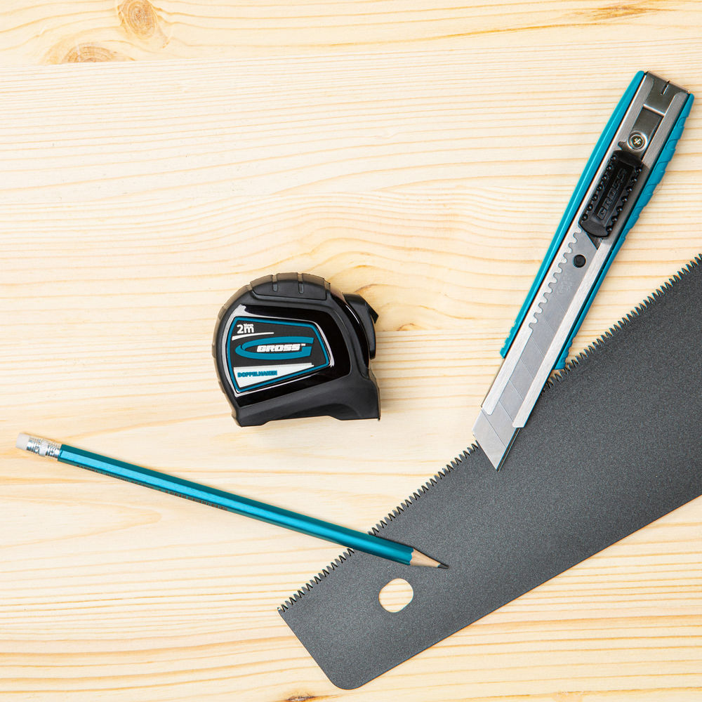 Рулетка Doppelhaken,2 м x 16 мм,односторонний зацеп,Нейлон,двусторонняя шкала,автоматическая фиксация Gross