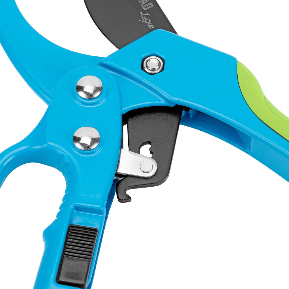 Секатор прямого реза, 200 мм, храповой механизм, металлические обaрезиненные рукоятки, Luxe, Palisd (60560)