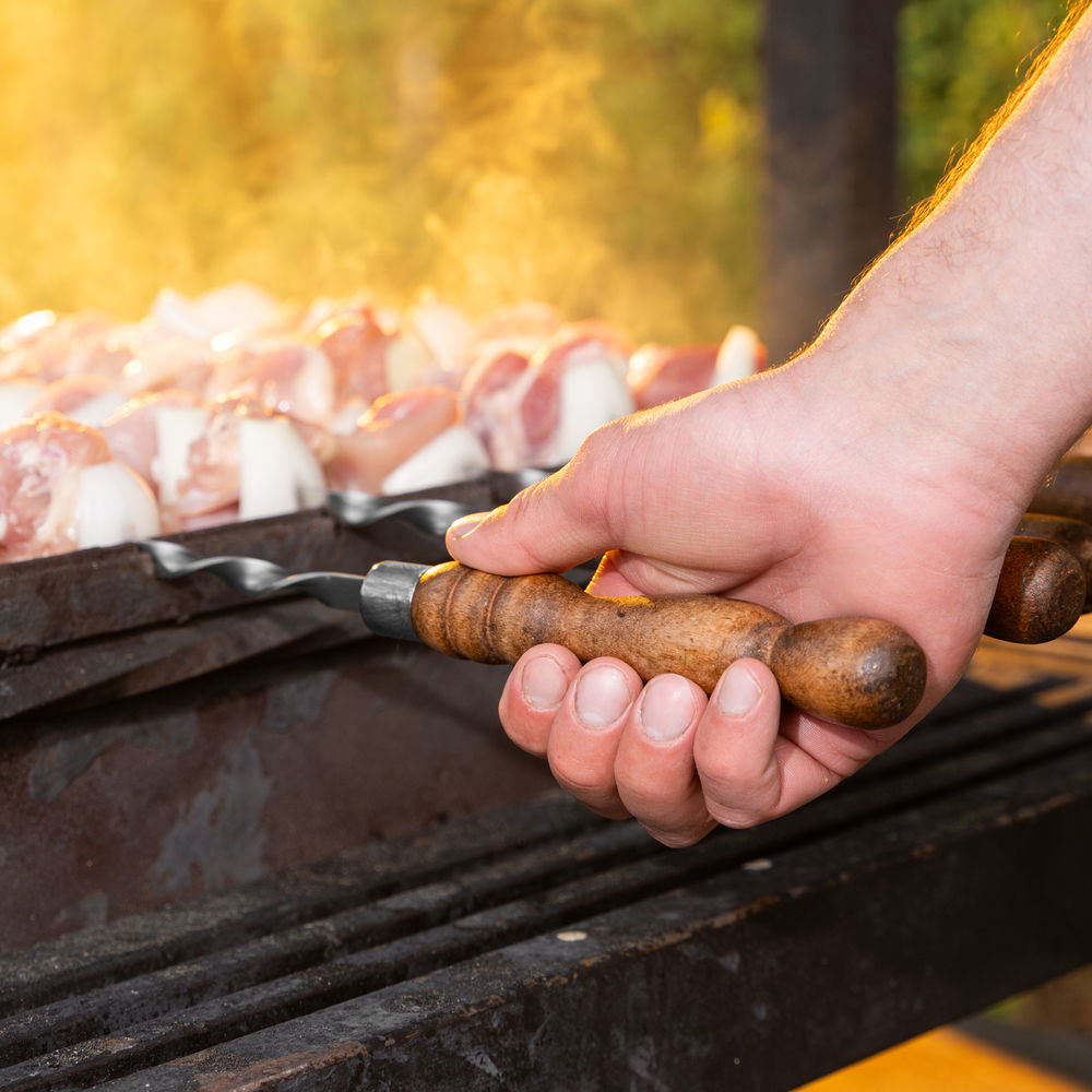 Шампур плоский, 600х10х2,5 мм, с деревянной рукояткой, нерж. сталь, Camping// Palisad (69750)