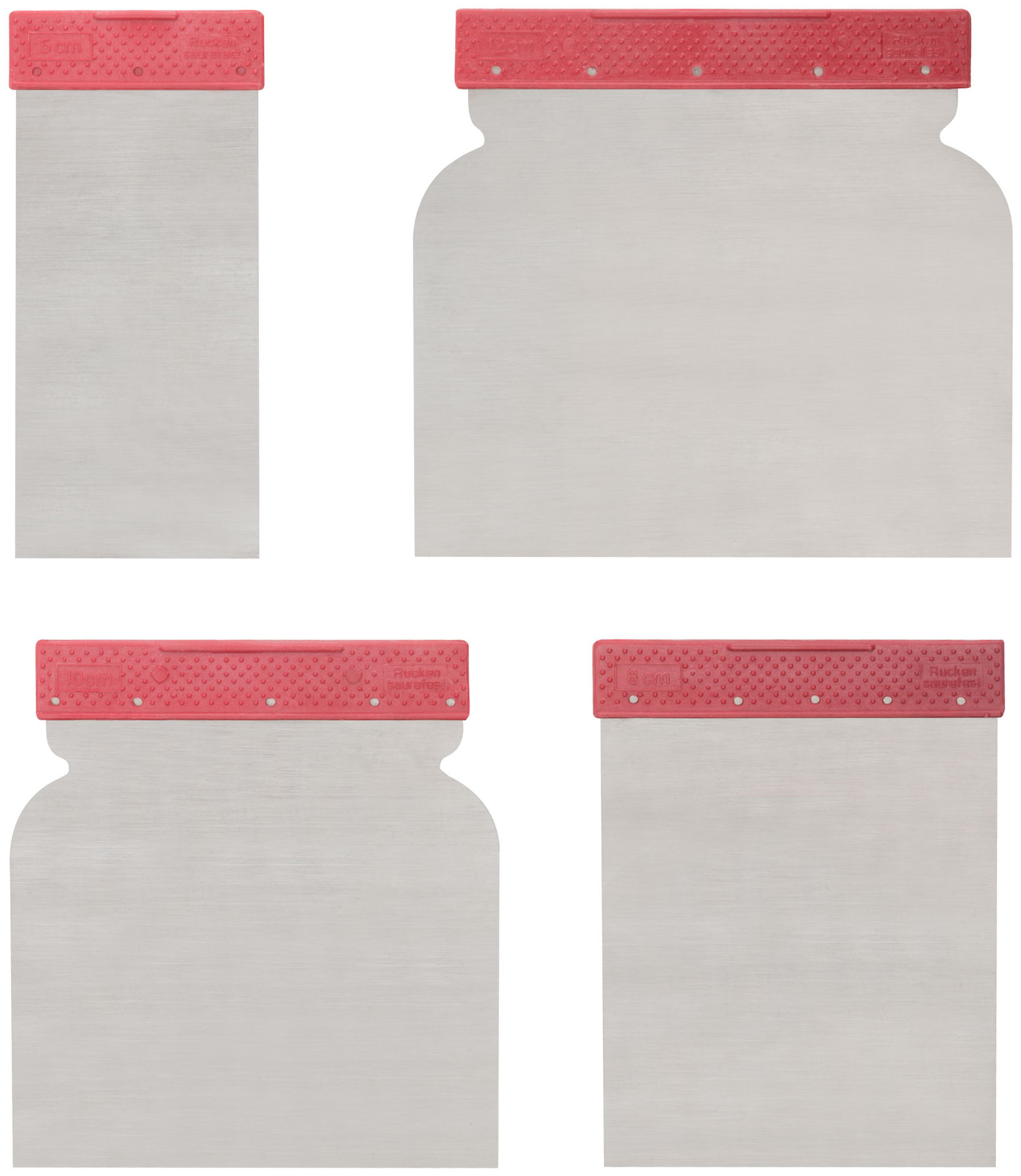 Шпатели металлические, набор 4 шт.(Япончик) 50/80/100/120 мм (06745)