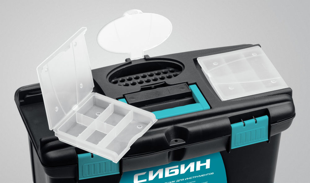 Пластиковый ящик для инструментов 410 х 220 х 195 мм 16 СИБИН 38010-16