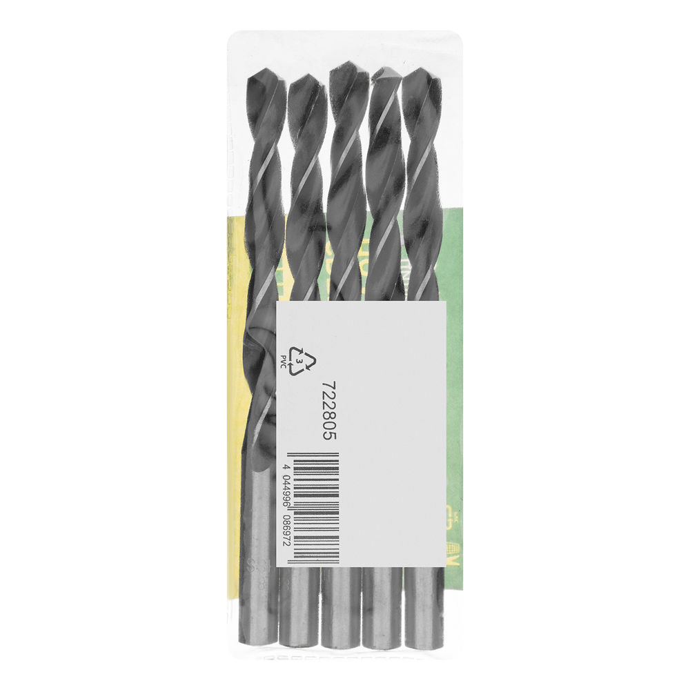 Сверло по металлу, 8 мм, быстрорежущая сталь, 5 шт, цилиндрический хвостовик Сибртех