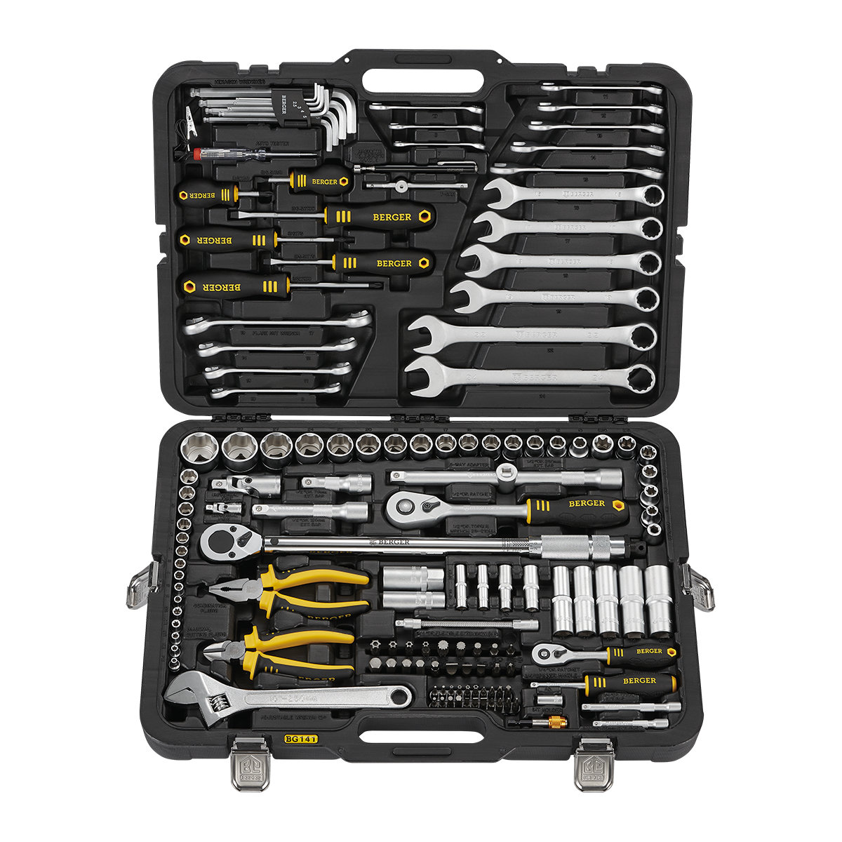 Универсальный набор инструментов BERGER 141 предмет 1/2” - 1/4” «КЁЛЬН» BG141-1214