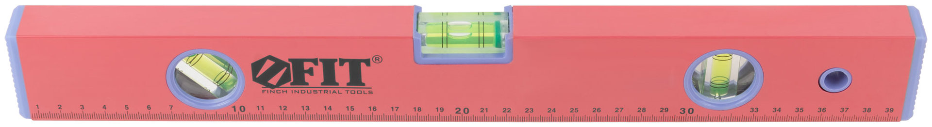 Уровень Стандарт, 3 глазка, красный корпус, фрезерованная рабочая грань, шкала 400 мм (18054)