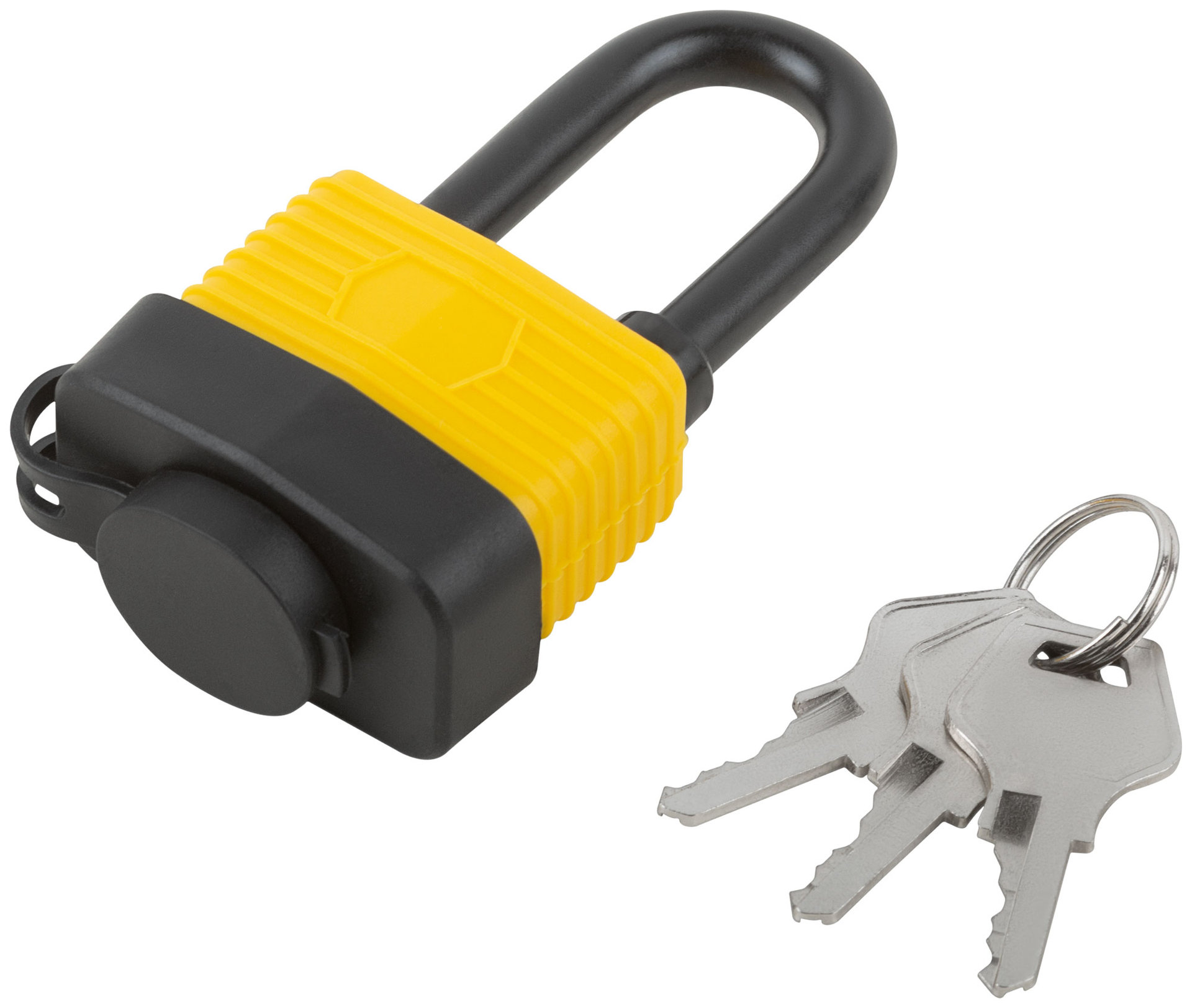 Замок навесной всепогодный 40х31 мм, длинная стальная дужка 6 мм (67193)