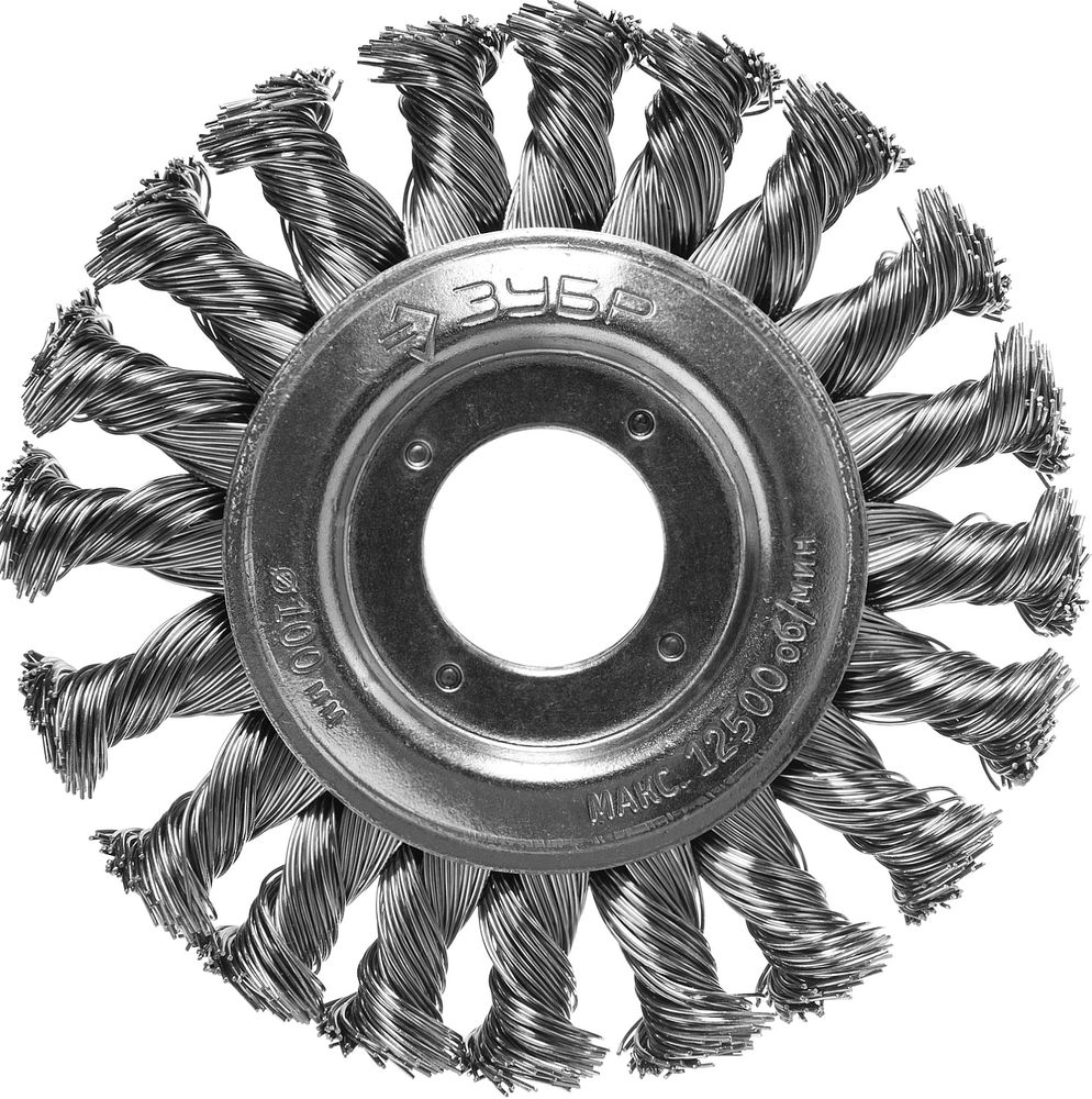 Щетка дисковая для УШМ 100 мм, стальная проволока 0.5 мм ЗУБР Профессионал 35190-100_z02