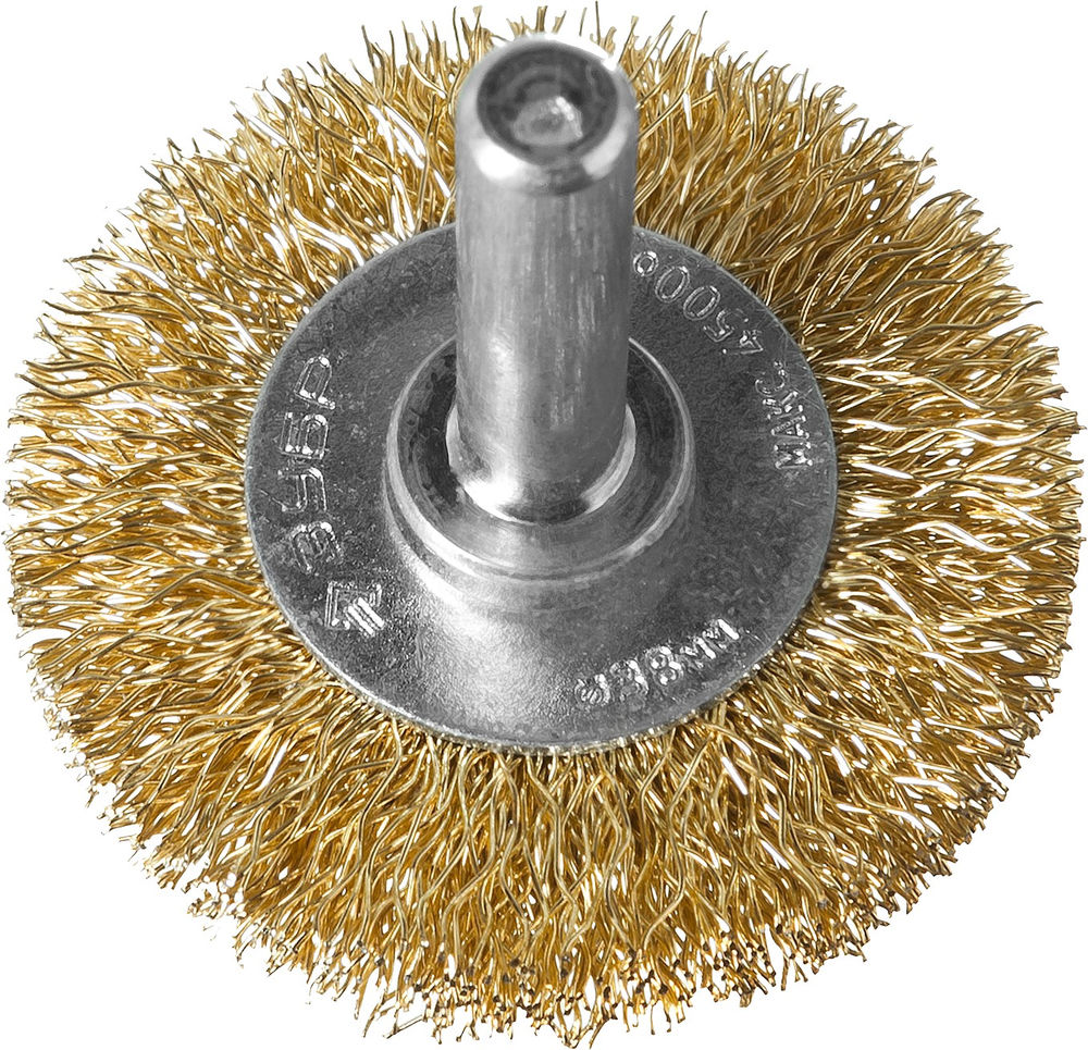 Щетка дисковая для дрели 38 мм, витая стальная латунированная проволока 0.3 мм ЗУБР Профессионал 3520-038_z02  