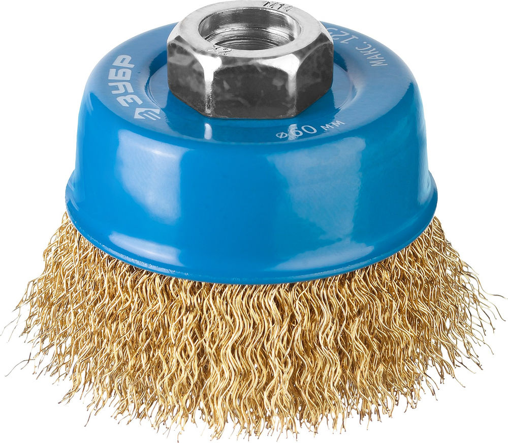 Щетка-крацовка чашечная для УШМ 60 мм, проволока 0.3 мм ЗУБР Профессионал 3526-060_z02