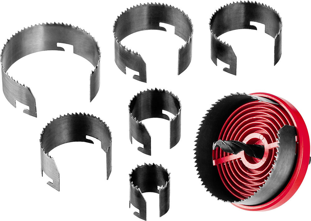 Пила кольцевая наборная по дереву 7 шт (26-32-38-45-50-56-63 х 18 мм) ЗУБР 29593-H7-18