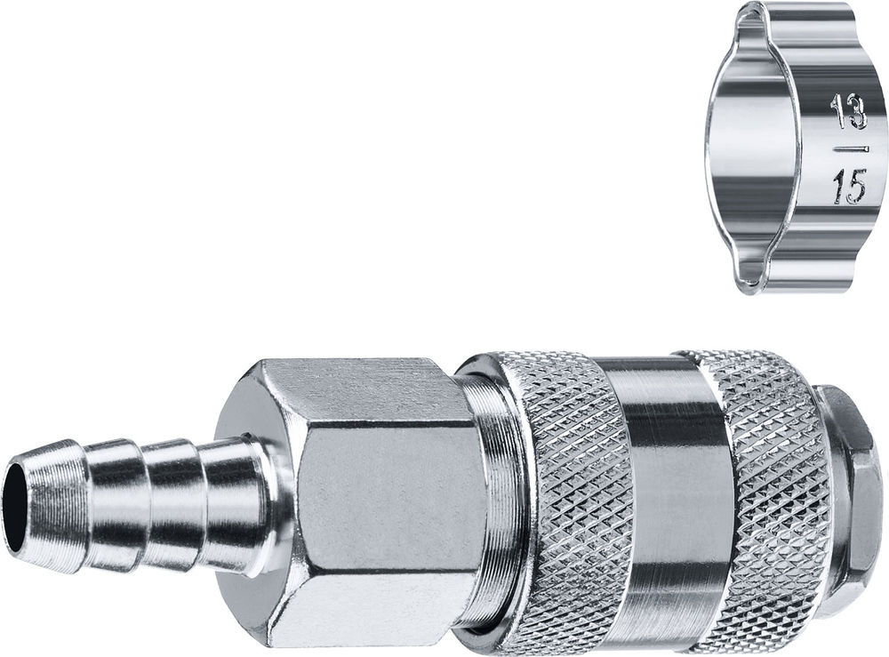 Переходник штуцер «елочка» 10 мм - рапид муфта с обжимным хомутом ЗУБР Профессионал 64917-10