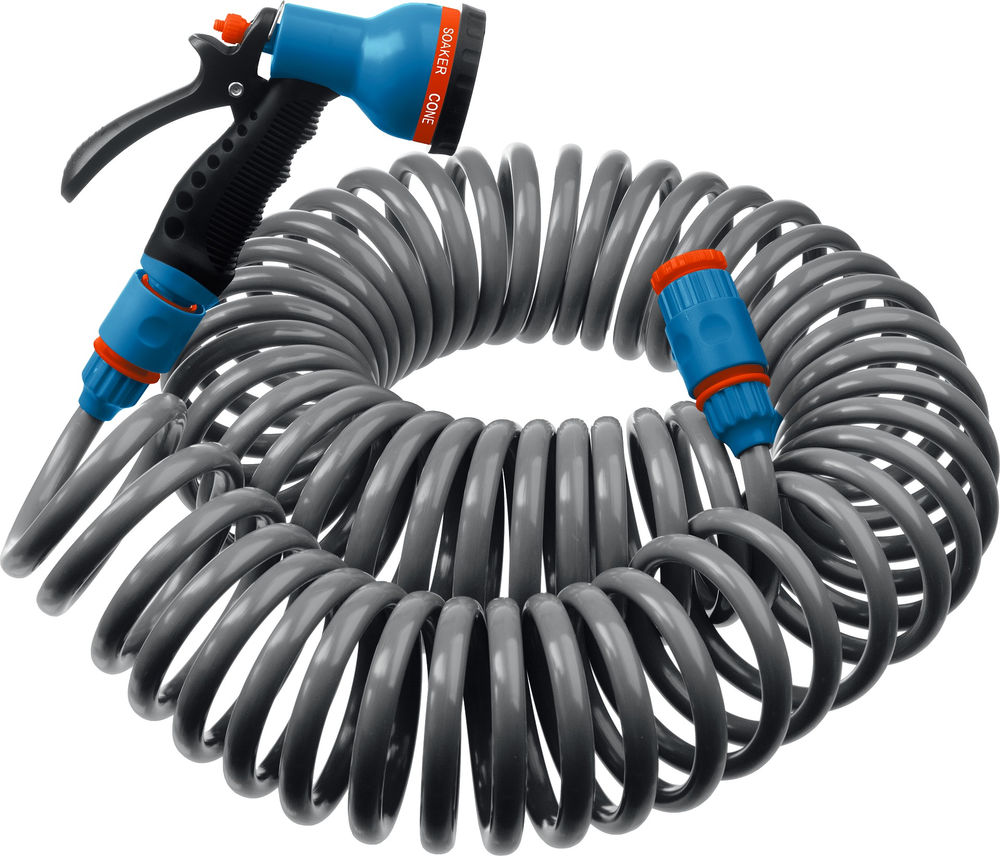 Поливочный набор, спиральный шланг 3/8 x 15 м, пистолет-распылитель, адаптеры, PROLine GRINDA 428495