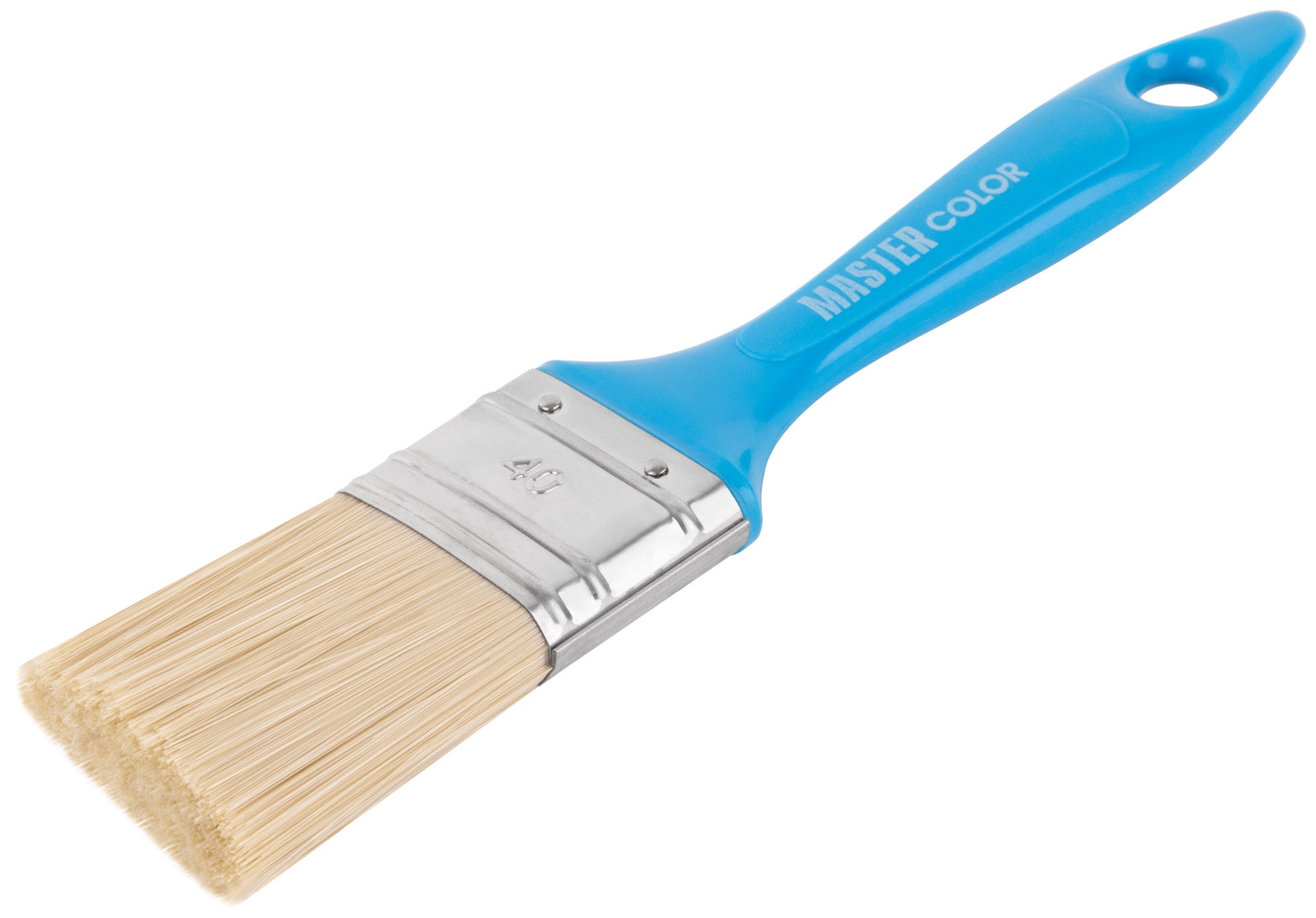 Кисть флейцевая, толщ. 13 мм, ПЭТ-щетина, нерж. обжим, пласт. ручка, ширина 40 мм (30-0202)