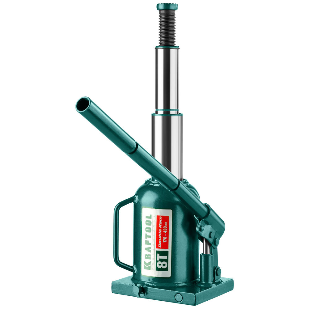 Домкрат бутылочный двухштоковый 8 т, 170 - 430 мм с увеличенным подъемом DOUBLE RAM KRAFTOOL 43463-8