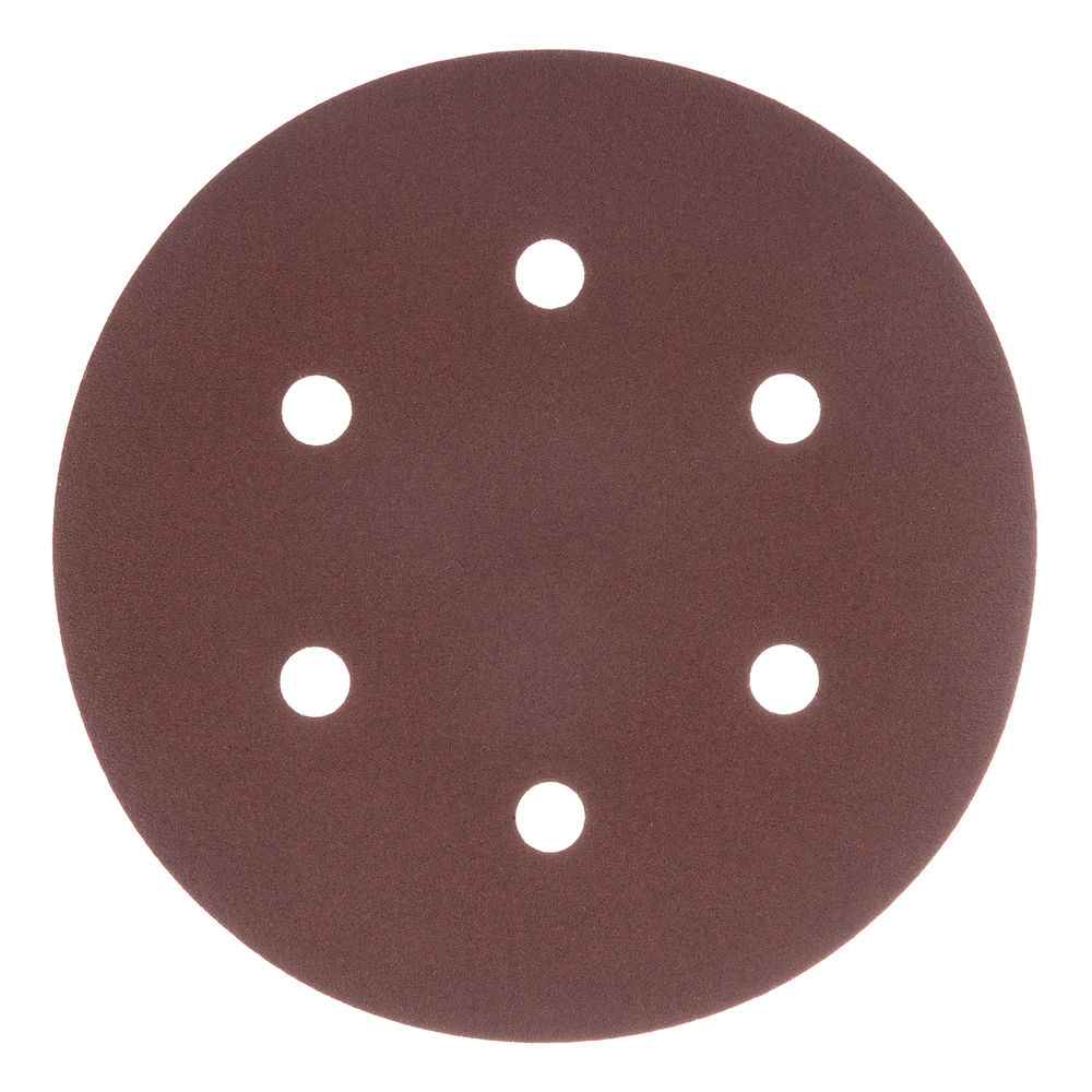 Круг абразивный на ворсовой подложке под липучку, перфорированный, P 120, 150 мм, 5 шт Matrix (73841)