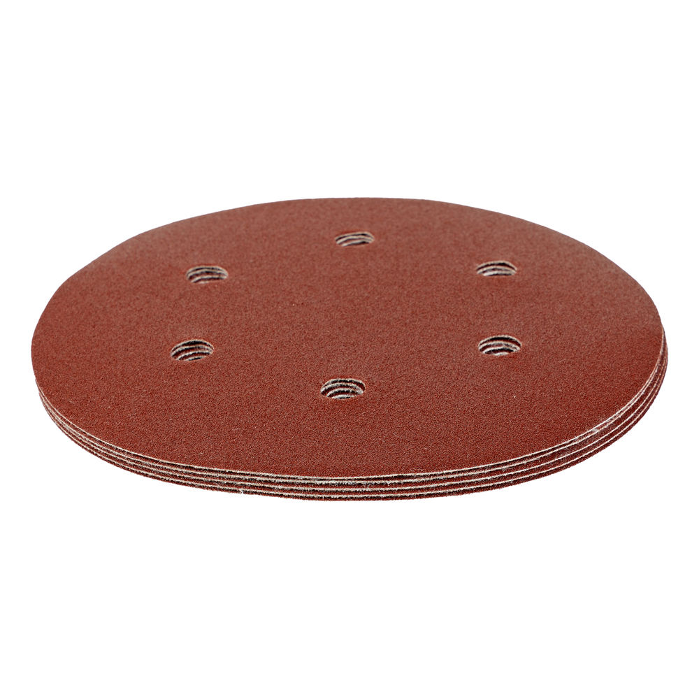 Круг абразивный на ворсовой подложке под липучку, перфорированный, P 150, 150 мм, 5 шт Matrix (73842)