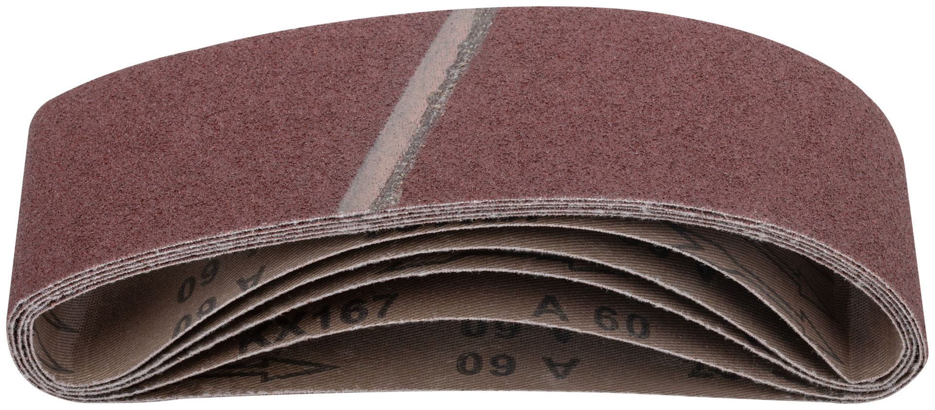 Ленты шлифовальные бесконечные, водостойкие, на тканевой основе, 5 шт., 75х533 мм Р 60 (39693)