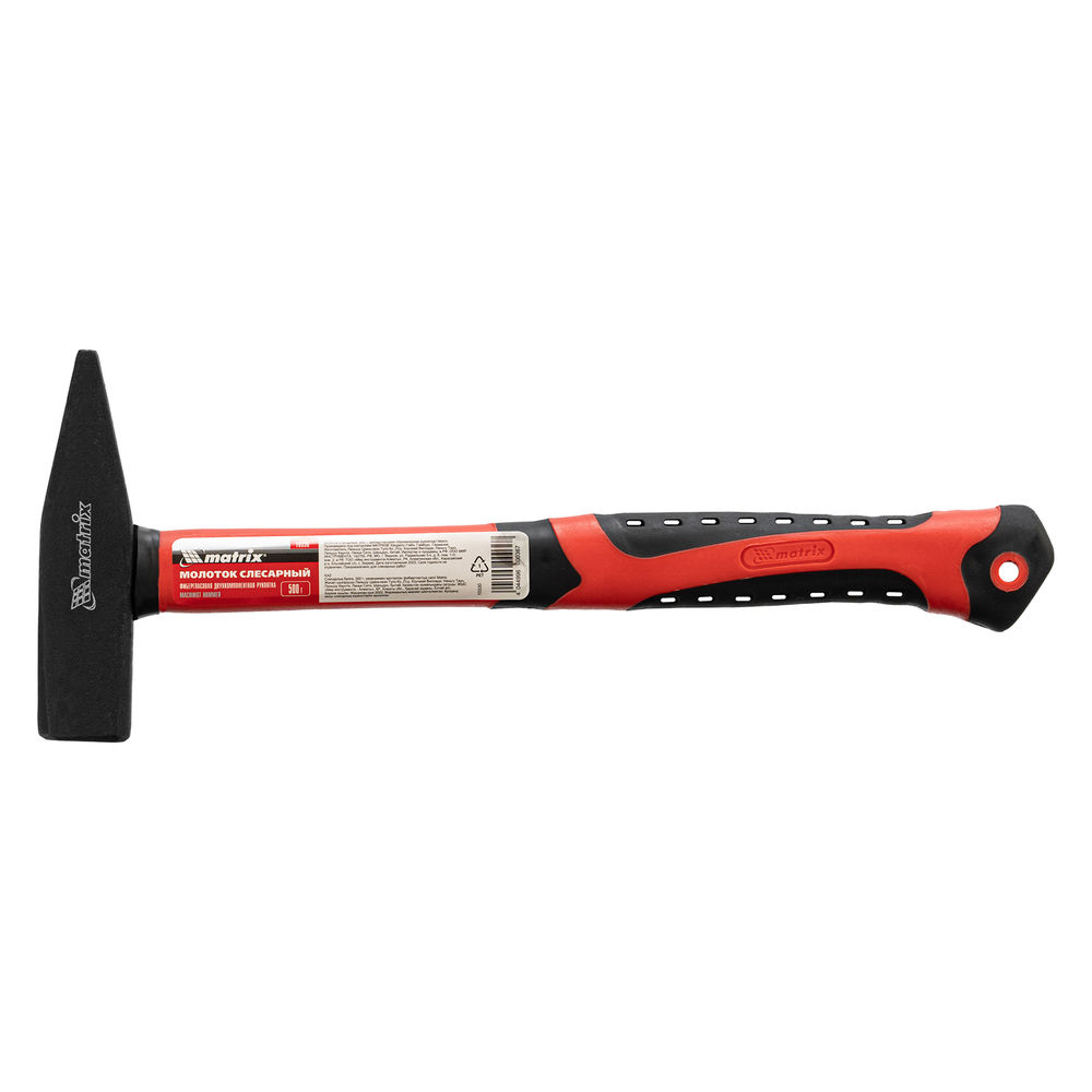 Молоток слесарный, 500 г, фибергласовая обрезиненная рукоятка Matrix (10330)