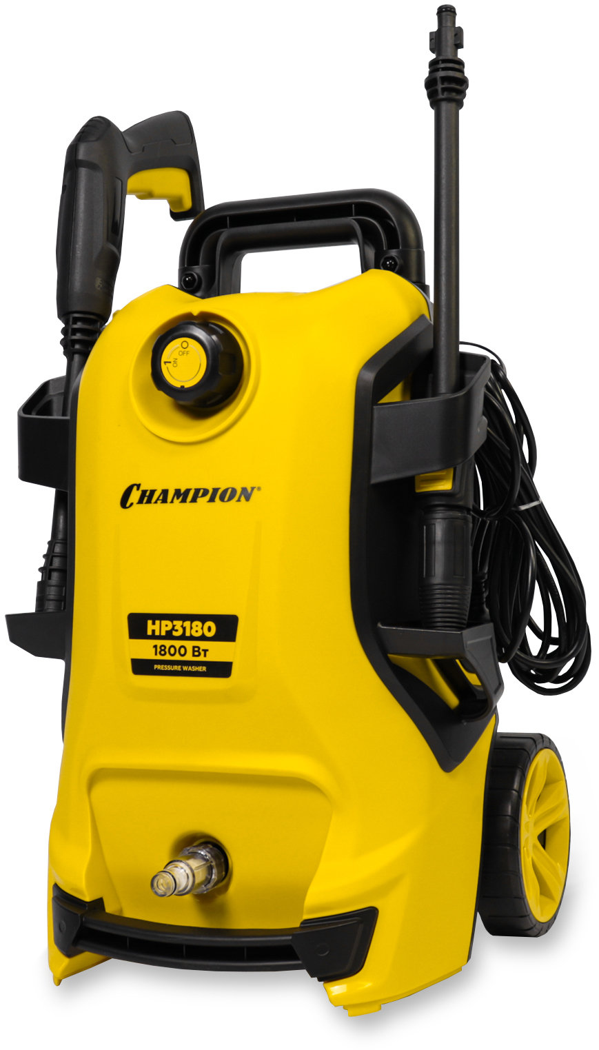 Мойка CHAMPION HP3180 (1,8кВт 100 бар t 40С 5,0л/мин 7,7кг синхронный, пеногенератор) (HP3180)