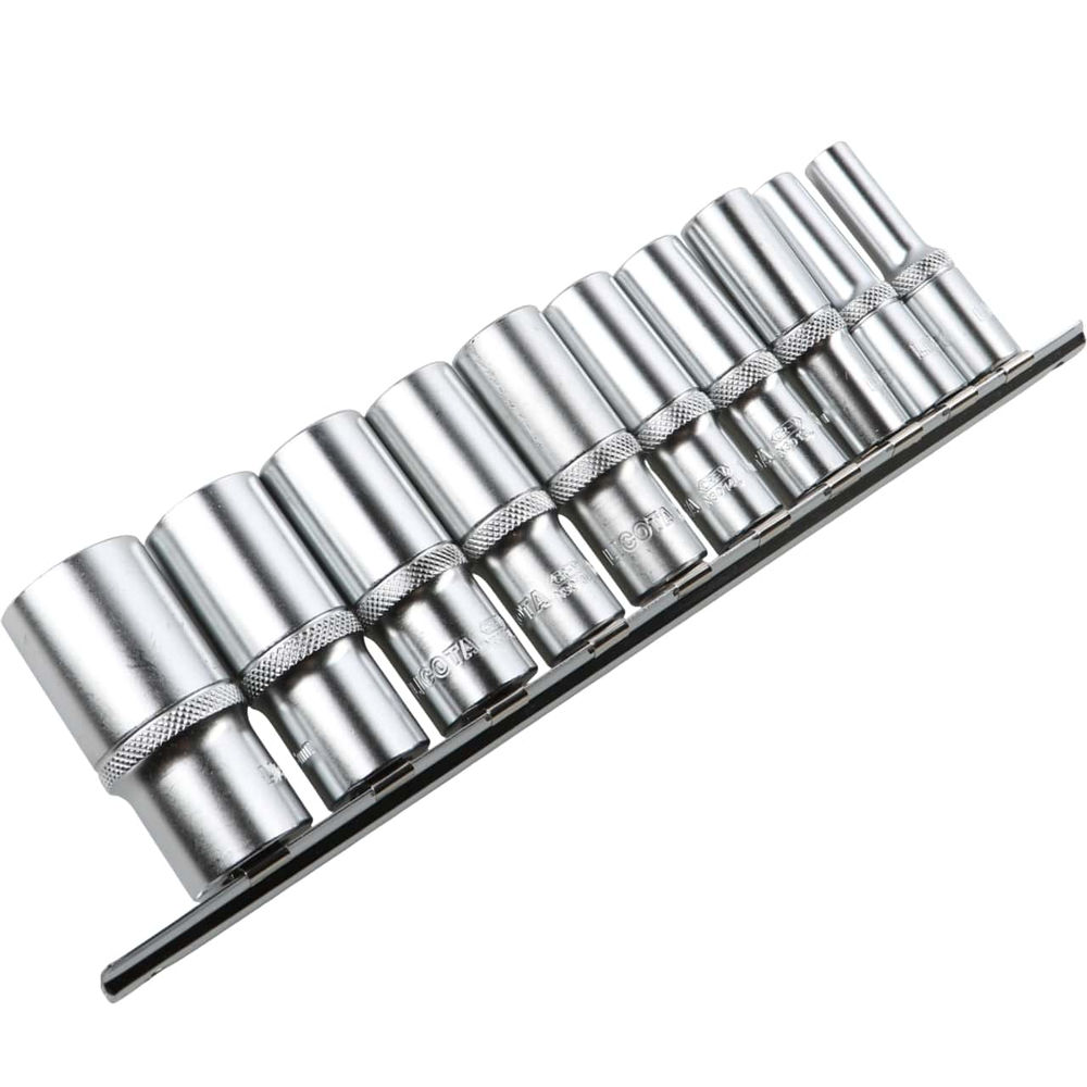 Набор глубоких торцевых головок 6-ти гранных 10 пр. на линейке, 8-22 мм 3/8 Licota TBS-23103