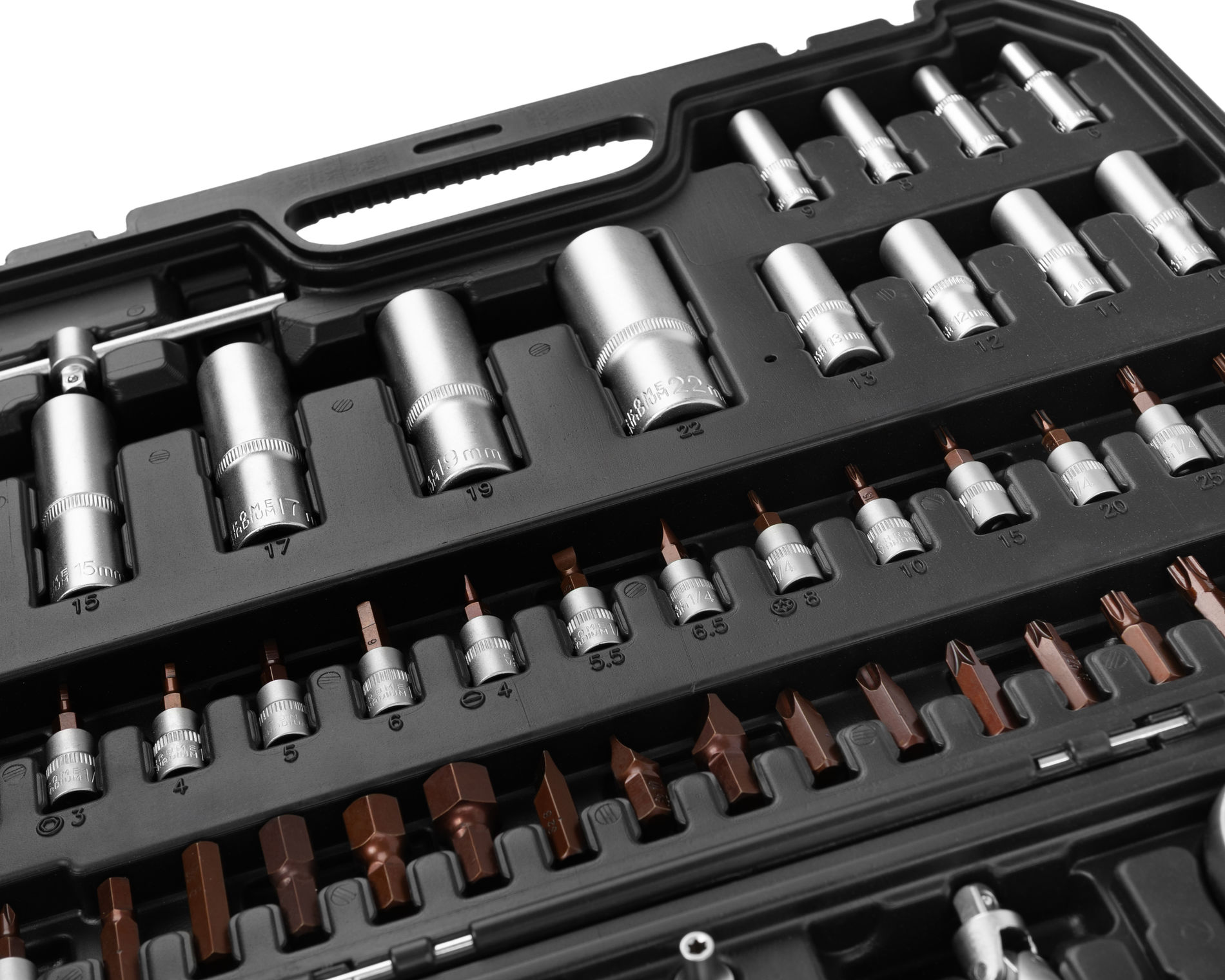 Набор инструментов 108 предметов 1/2" & 1/4", CRV, профессиональный в кейсе HORTZ 1187697