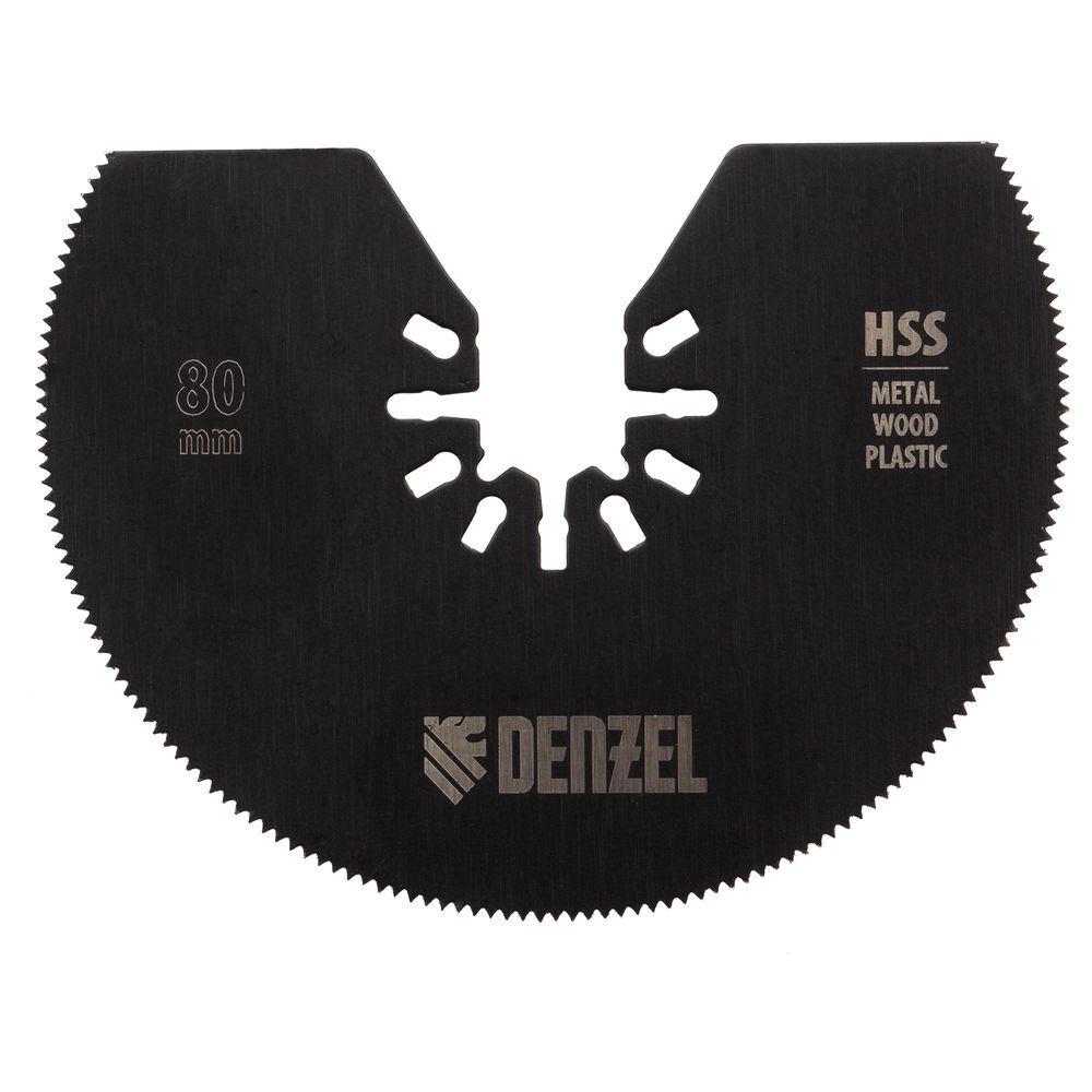 Насадка для МФИ отрезная полукруг, HSS, по металлу и дереву, 80 мм х 1,2 мм, мелкий зуб Denzel (782301)